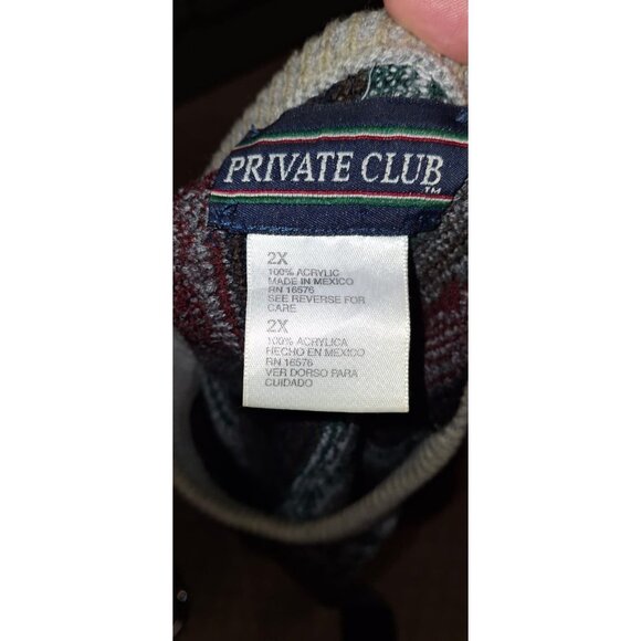 Vintage Private Club Sweater Mens 2X XXL Coogi Style Textured Knit Stripe 90s - Picture 3 of 3